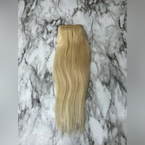 16 Inch Virgin Human hair Clip In Straight light Blonde